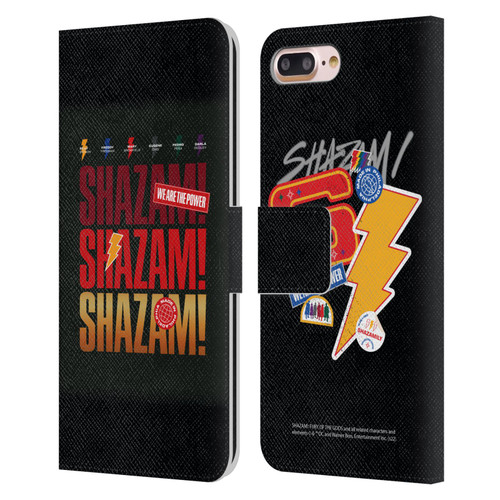 Shazam!: Fury Of The Gods Graphics Logo Leather Book Wallet Case Cover For Apple iPhone 7 Plus / iPhone 8 Plus