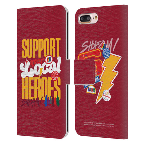 Shazam!: Fury Of The Gods Graphics Typography Leather Book Wallet Case Cover For Apple iPhone 7 Plus / iPhone 8 Plus