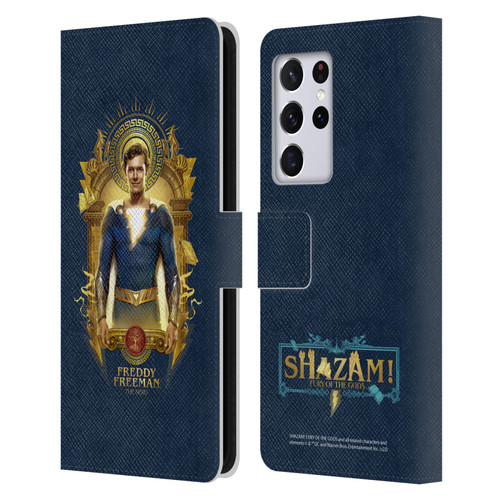 Shazam!: Fury Of The Gods Graphics Freddy Leather Book Wallet Case Cover For Samsung Galaxy S21 Ultra 5G