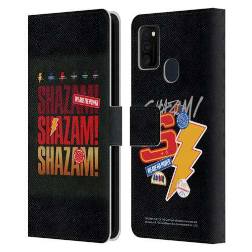 Shazam!: Fury Of The Gods Graphics Logo Leather Book Wallet Case Cover For Samsung Galaxy M30s (2019)/M21 (2020)