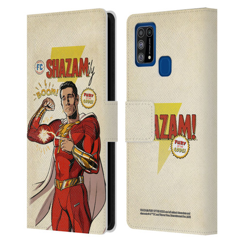 Shazam!: Fury Of The Gods Graphics Comic Leather Book Wallet Case Cover For Samsung Galaxy M31 (2020)