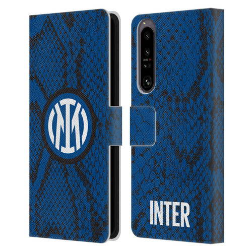 Fc Internazionale Milano Patterns Snake Leather Book Wallet Case Cover For Sony Xperia 1 IV