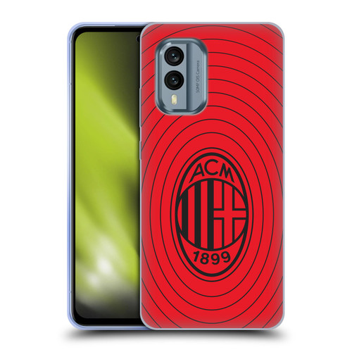 AC Milan Art Red And Black Soft Gel Case for Nokia X30