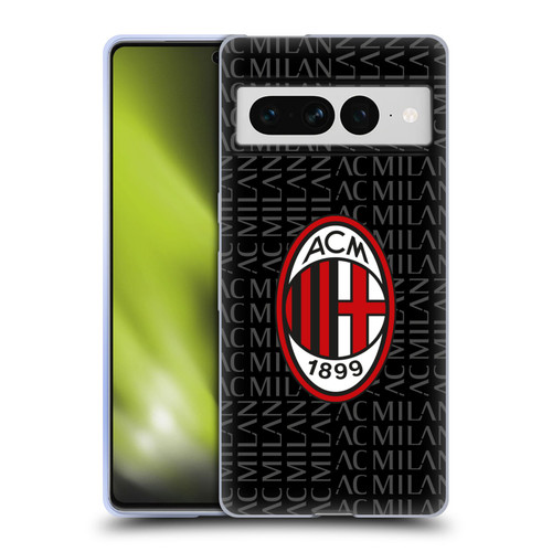 AC Milan Crest Patterns Red And Grey Soft Gel Case for Google Pixel 7 Pro