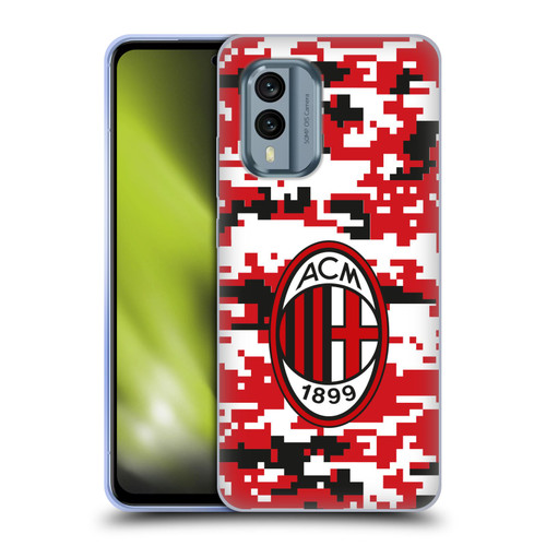 AC Milan Crest Patterns Digital Camouflage Soft Gel Case for Nokia X30