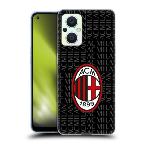 AC Milan Crest Patterns Red And Grey Soft Gel Case for OPPO Reno8 Lite