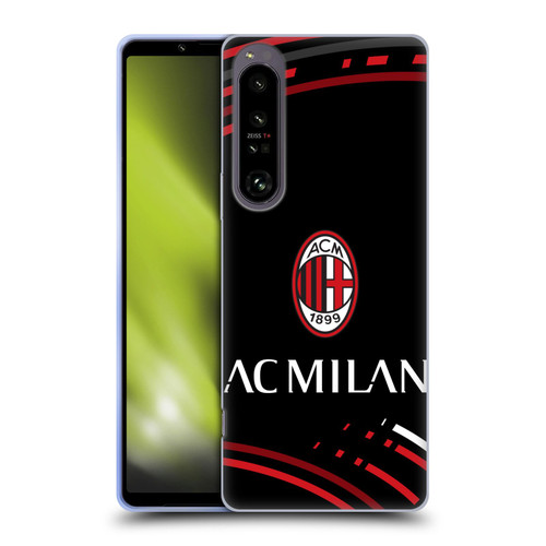 AC Milan Crest Patterns Curved Soft Gel Case for Sony Xperia 1 IV