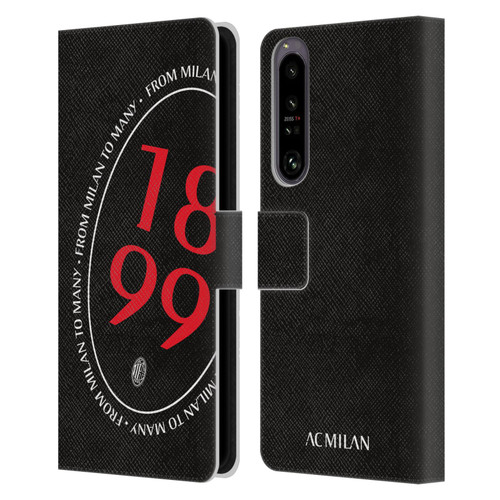 AC Milan Art 1899 Oversized Leather Book Wallet Case Cover For Sony Xperia 1 IV