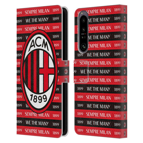 AC Milan Art Sempre Milan 1899 Leather Book Wallet Case Cover For Sony Xperia 1 IV