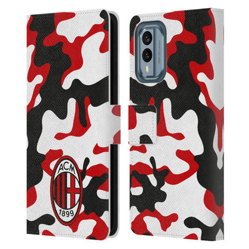 AC Milan Crest Patterns Camouflage Leather Book Wallet Case Cover For Nokia X30