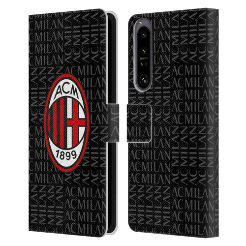 AC Milan Crest Patterns Red And Grey Leather Book Wallet Case Cover For Sony Xperia 1 IV