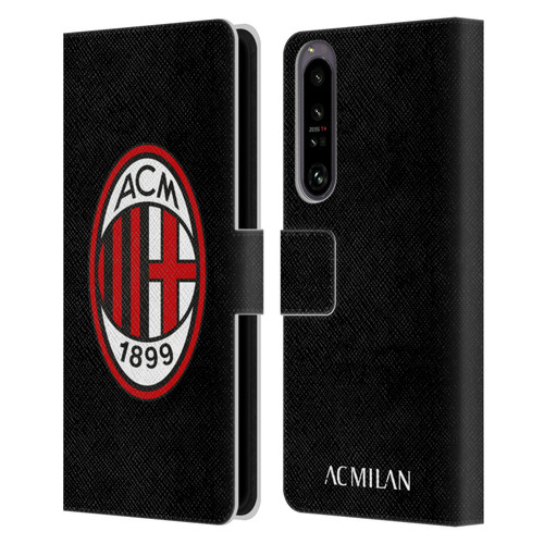 AC Milan Crest Full Colour Black Leather Book Wallet Case Cover For Sony Xperia 1 IV