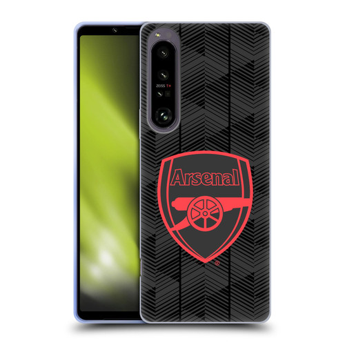 Arsenal FC Crest and Gunners Logo Black Soft Gel Case for Sony Xperia 1 IV