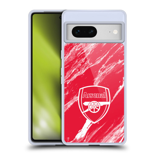 Arsenal FC Crest Patterns Red Marble Soft Gel Case for Google Pixel 7