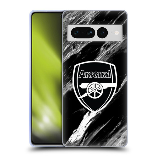 Arsenal FC Crest Patterns Marble Soft Gel Case for Google Pixel 7 Pro