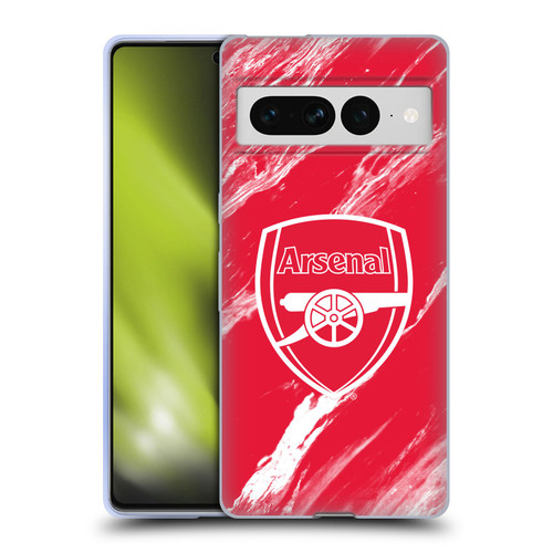 Arsenal FC Crest Patterns Red Marble Soft Gel Case for Google Pixel 7 Pro