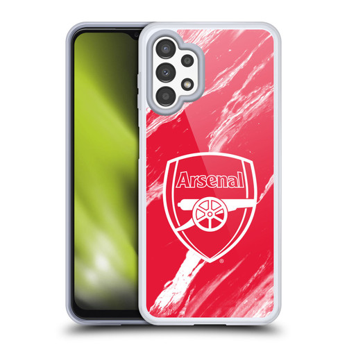 Arsenal FC Crest Patterns Red Marble Soft Gel Case for Samsung Galaxy A13 (2022)