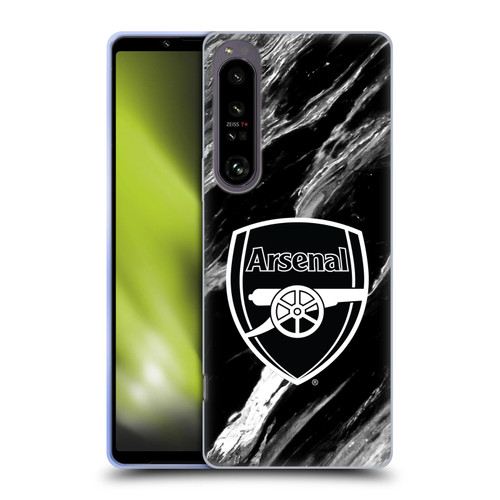 Arsenal FC Crest Patterns Marble Soft Gel Case for Sony Xperia 1 IV