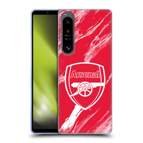 Arsenal FC Crest Patterns Red Marble Soft Gel Case for Sony Xperia 1 IV