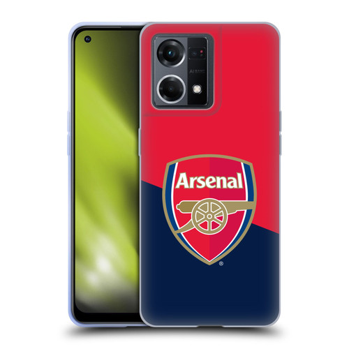 Arsenal FC Crest 2 Red & Blue Logo Soft Gel Case for OPPO Reno8 4G