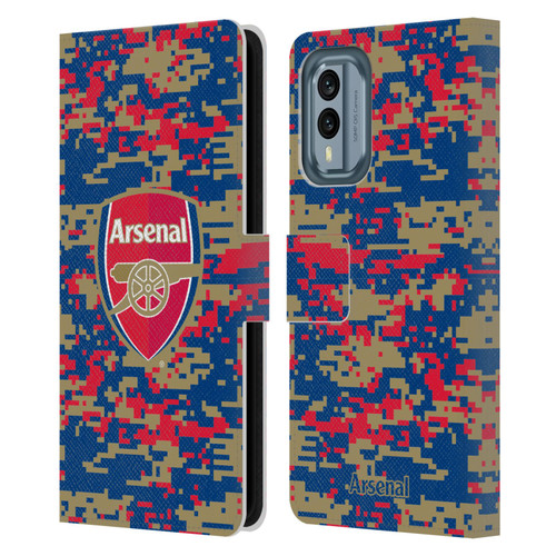 Arsenal FC Crest Patterns Digital Camouflage Leather Book Wallet Case Cover For Nokia X30