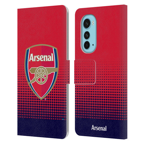 Arsenal FC Crest 2 Fade Leather Book Wallet Case Cover For Motorola Edge (2022)