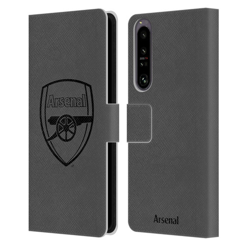 Arsenal FC Crest 2 Black Logo Leather Book Wallet Case Cover For Sony Xperia 1 IV