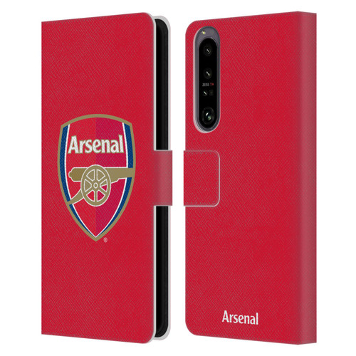 Arsenal FC Crest 2 Full Colour Red Leather Book Wallet Case Cover For Sony Xperia 1 IV