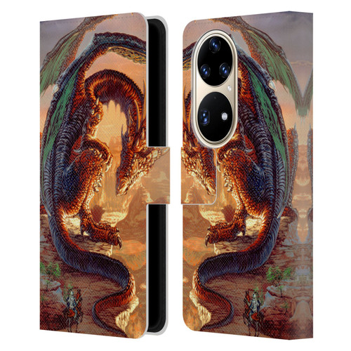 Ed Beard Jr Dragons Bravery Misplaced Leather Book Wallet Case Cover For Huawei P50 Pro