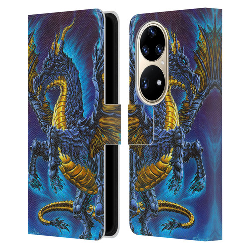 Ed Beard Jr Dragons Mare Leather Book Wallet Case Cover For Huawei P50 Pro