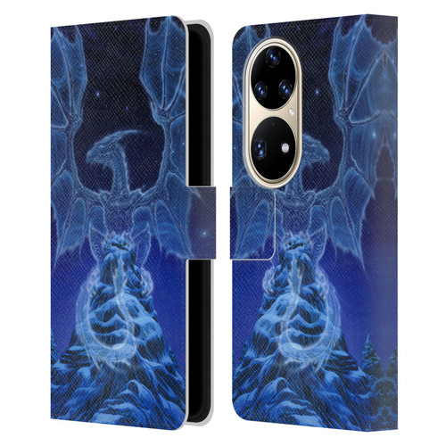 Ed Beard Jr Dragons Winter Spirit Leather Book Wallet Case Cover For Huawei P50 Pro