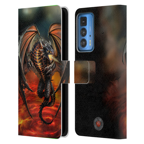 Anne Stokes Dragons Lava Leather Book Wallet Case Cover For Motorola Edge (2022)