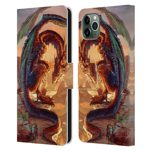 Ed Beard Jr Dragons Bravery Misplaced Leather Book Wallet Case Cover For Apple iPhone 11 Pro Max