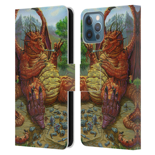 Ed Beard Jr Dragons Lunch With A Toothpick Leather Book Wallet Case Cover For Apple iPhone 12 / iPhone 12 Pro