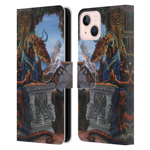 Ed Beard Jr Dragons Ancient Scholar Leather Book Wallet Case Cover For Apple iPhone 13