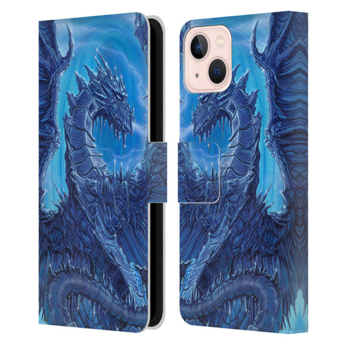 Ed Beard Jr Dragons Glacier Leather Book Wallet Case Cover For Apple iPhone 13