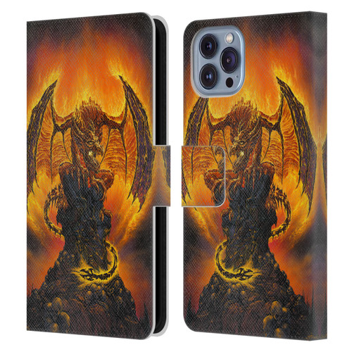 Ed Beard Jr Dragons Harbinger Of Fire Leather Book Wallet Case Cover For Apple iPhone 14