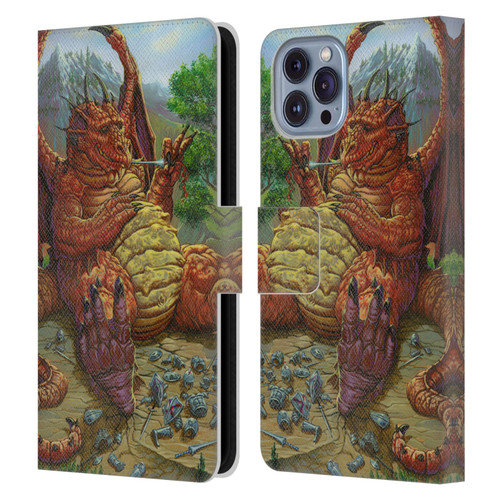 Ed Beard Jr Dragons Lunch With A Toothpick Leather Book Wallet Case Cover For Apple iPhone 14
