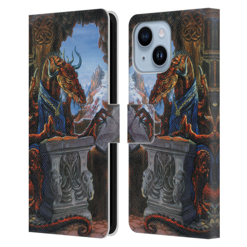 Ed Beard Jr Dragons Ancient Scholar Leather Book Wallet Case Cover For Apple iPhone 14 Plus