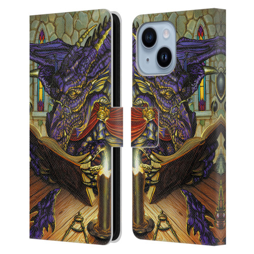 Ed Beard Jr Dragons A Good Book Leather Book Wallet Case Cover For Apple iPhone 14 Plus