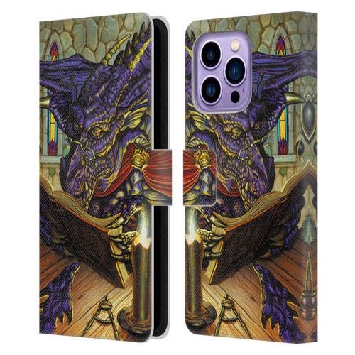 Ed Beard Jr Dragons A Good Book Leather Book Wallet Case Cover For Apple iPhone 14 Pro Max