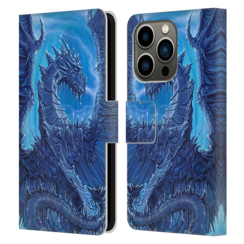 Ed Beard Jr Dragons Glacier Leather Book Wallet Case Cover For Apple iPhone 14 Pro