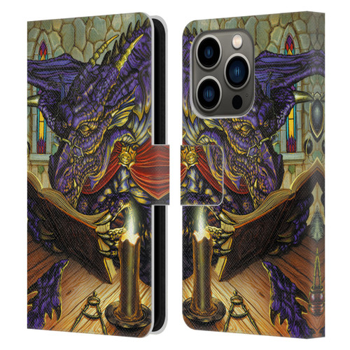 Ed Beard Jr Dragons A Good Book Leather Book Wallet Case Cover For Apple iPhone 14 Pro