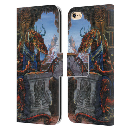 Ed Beard Jr Dragons Ancient Scholar Leather Book Wallet Case Cover For Apple iPhone 6 / iPhone 6s