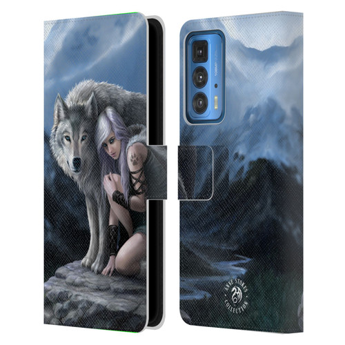 Anne Stokes Wolves Protector Leather Book Wallet Case Cover For Motorola Edge (2022)
