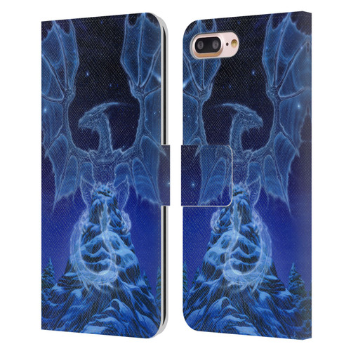 Ed Beard Jr Dragons Winter Spirit Leather Book Wallet Case Cover For Apple iPhone 7 Plus / iPhone 8 Plus