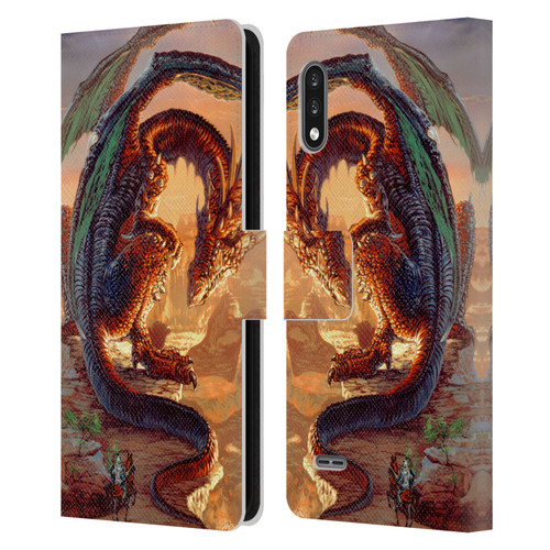 Ed Beard Jr Dragons Bravery Misplaced Leather Book Wallet Case Cover For LG K22
