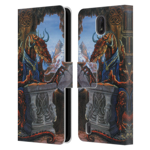 Ed Beard Jr Dragons Ancient Scholar Leather Book Wallet Case Cover For Nokia C01 Plus/C1 2nd Edition