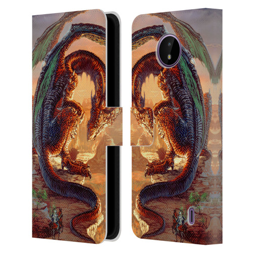 Ed Beard Jr Dragons Bravery Misplaced Leather Book Wallet Case Cover For Nokia C10 / C20