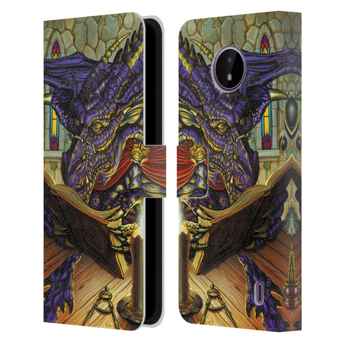 Ed Beard Jr Dragons A Good Book Leather Book Wallet Case Cover For Nokia C10 / C20